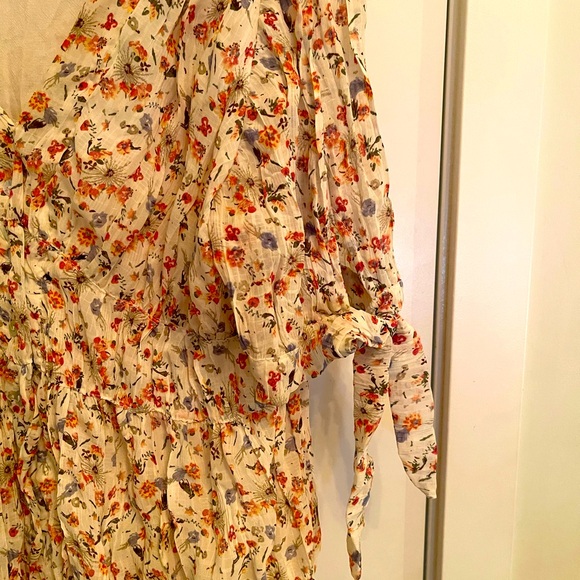 Pol Midi dress - beautiful details and floral print - size L - Picture 6 of 7